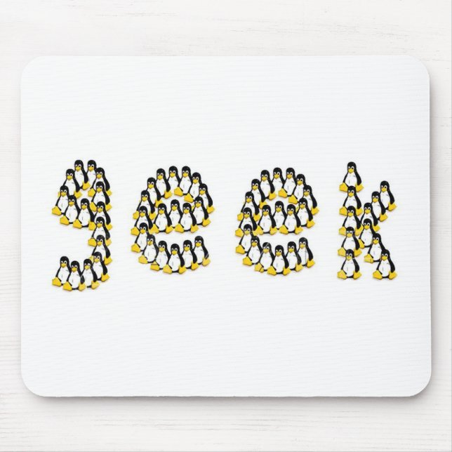 Linux Tux Geek Mouse Mat (Front)