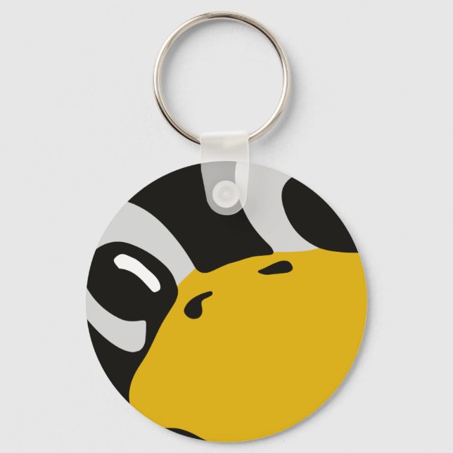 linux tux penguin eyes portrait key ring (Front)