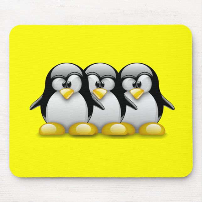 LINUX TUX PENGUIN FRIENDS MOUSE MAT (Front)
