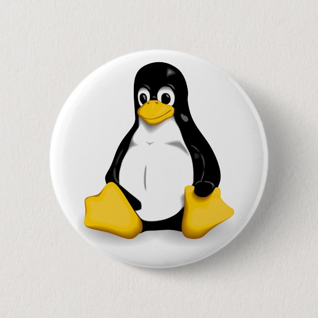 Linux Tux Pin back Button (Front)