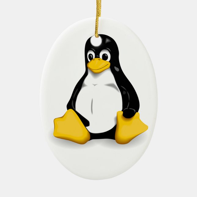 Linux Tux Products Ceramic Tree Decoration (Front)