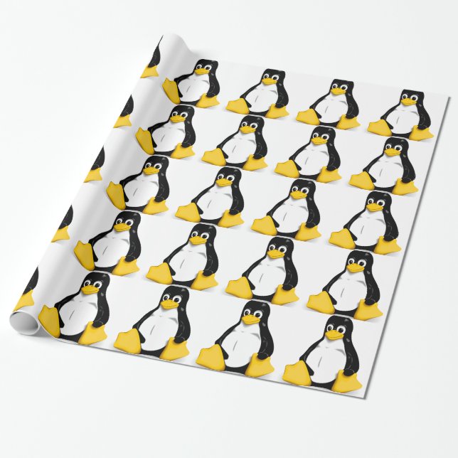 Linux Tux Products Wrapping Paper (Unrolled)