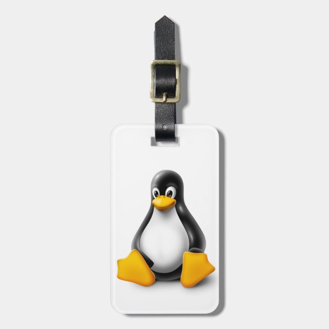 Linux Tux the Penguin Luggage Tag (Front Vertical)