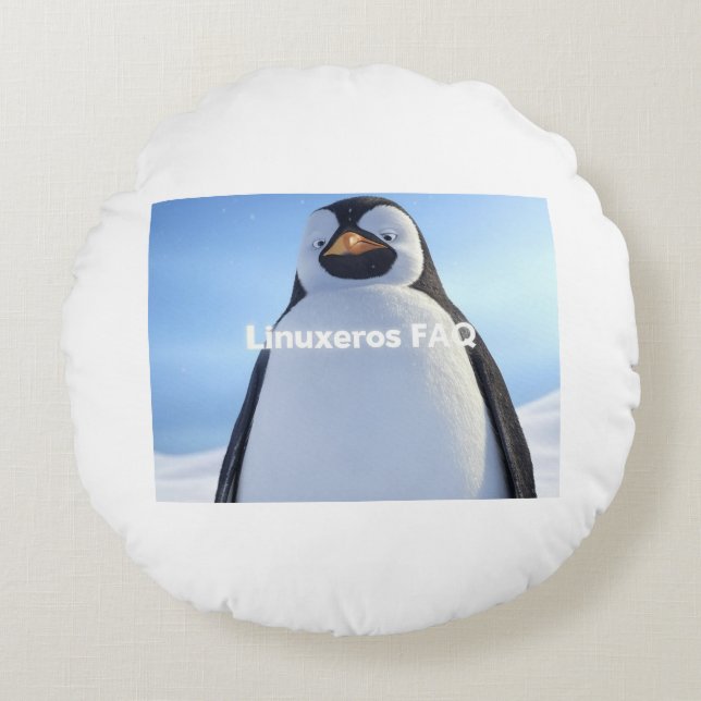 Linuxers FAQ Round Cushion (Front)