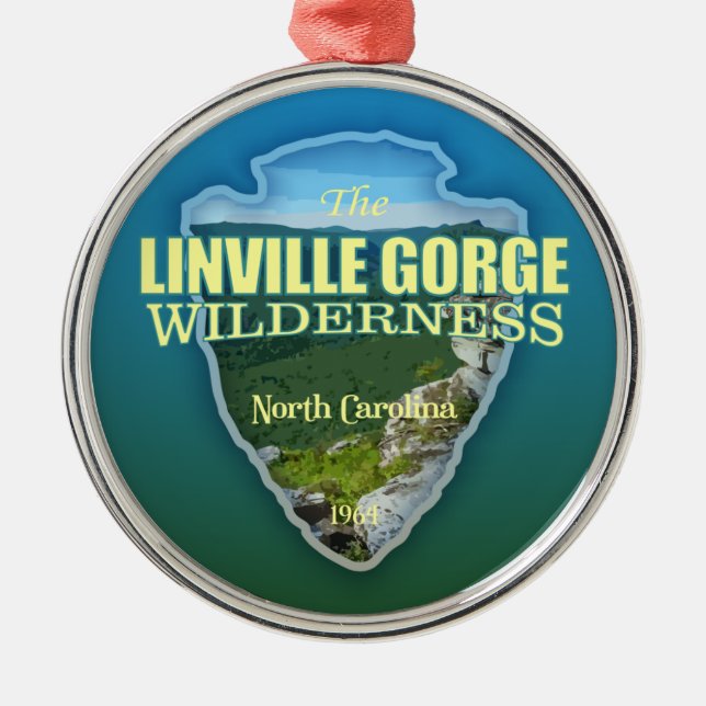 Linville Gorge WA (arrowhead) Metal Tree Decoration (Front)