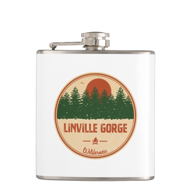 Linville Gorge Wilderness North Carolina Hip Flask (Front)