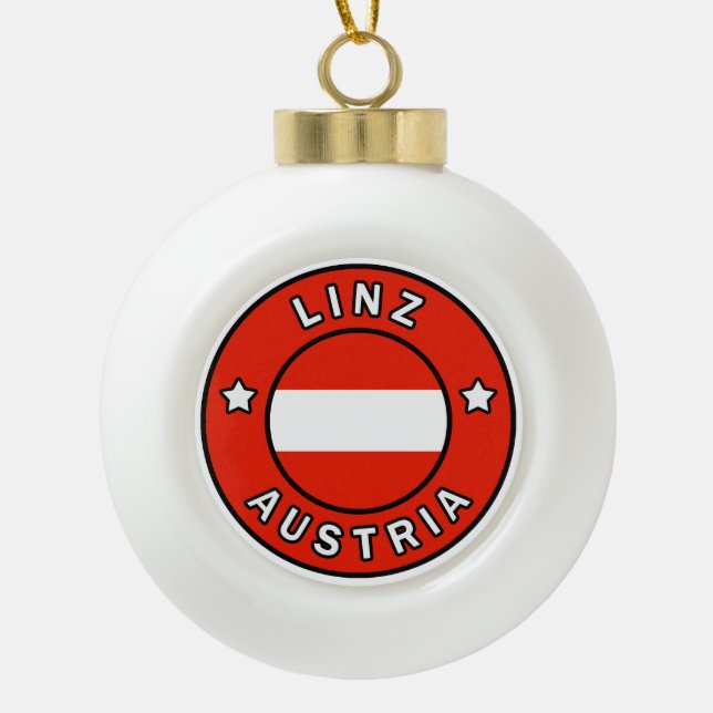 Linz Austria Ceramic Ball Christmas Ornament (Front)