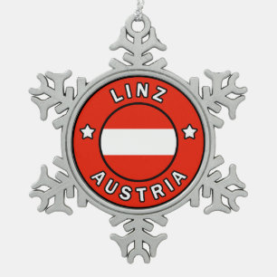 Linz Austria Snowflake Pewter Christmas Ornament