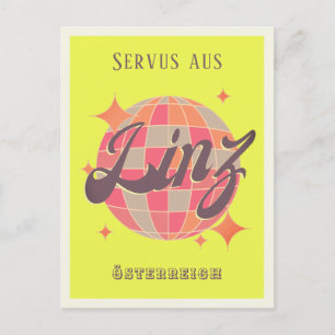 Linz Österreich Austria neon disco Postcard