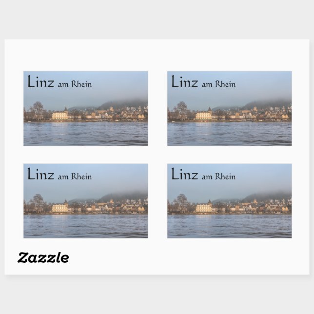 Linz Rhein Germany Souvenir Rectangular Sticker (Sheet)