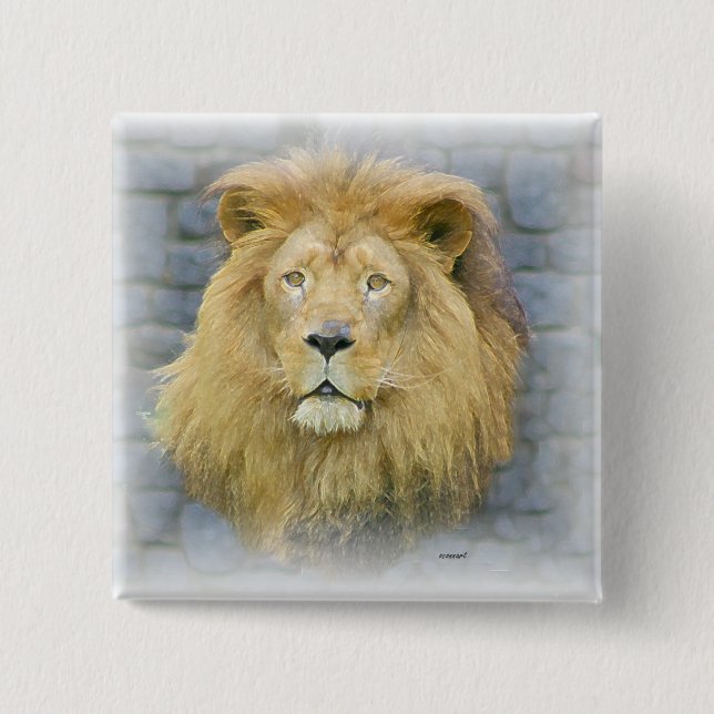 lion 15 cm square badge (Front)