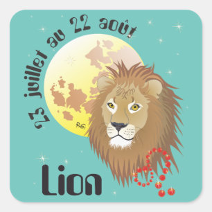 Lion 23 juillet au 22 août Autocollants Square Sticker
