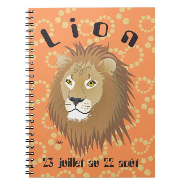 Lion 23 juillet au 22 août Carnet Notebook (Front)