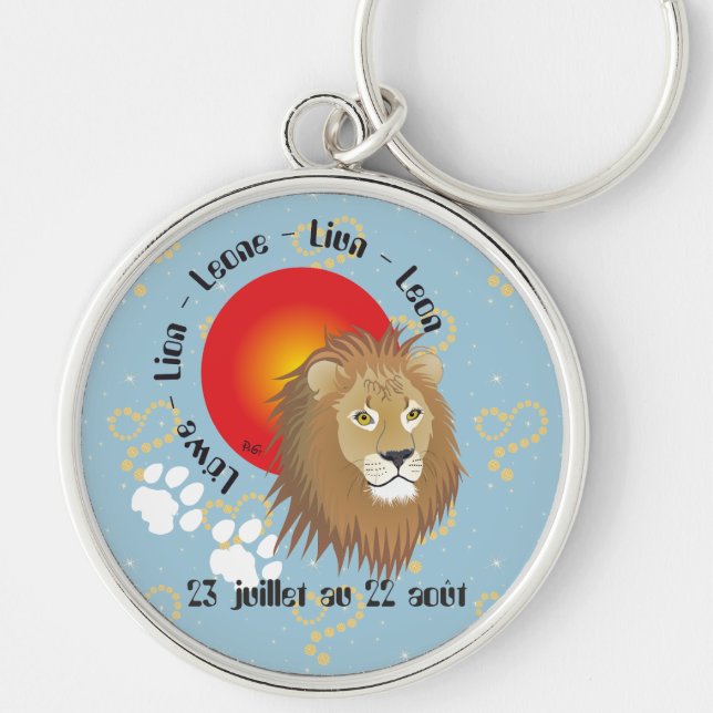 Lion 23 juillet au 22 août Porte-clés Key Ring (Front)