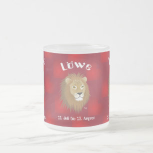 Lion 23 July to 22 August Tasse Frosted Glass Coffee Mug