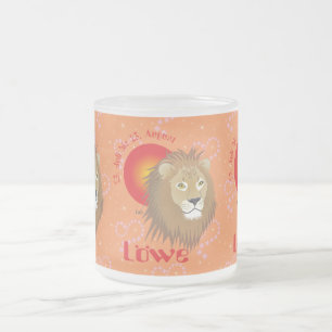 Lion 23 July to 22 August Tasse Frosted Glass Coffee Mug