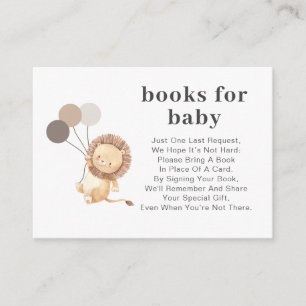 Lion 3 Brown Balloon Books for Baby Enclosure Card