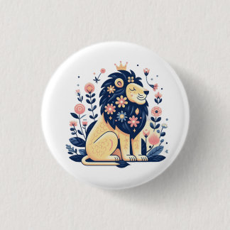 Lion 3 Cm Round Badge