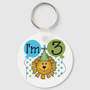Lion 3rd Birthday T-shirts and Gifts Key Ring