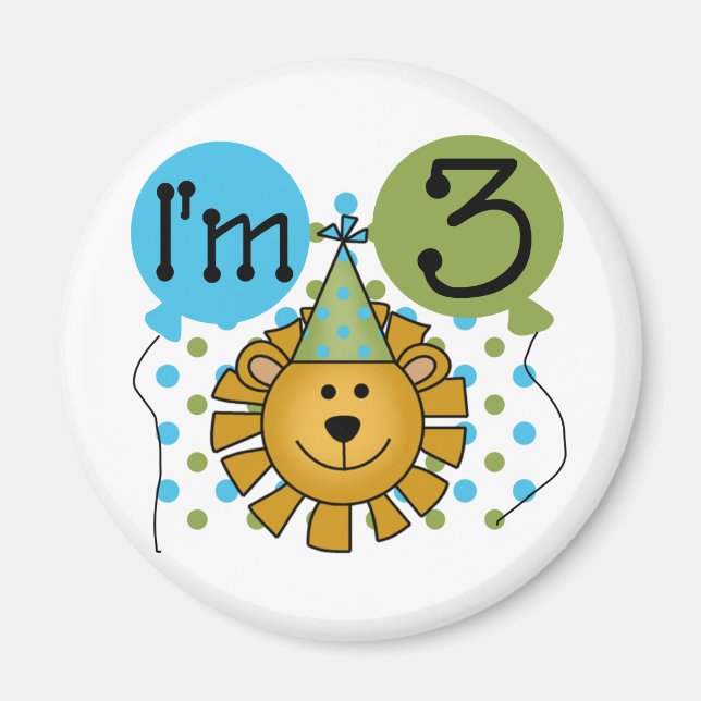 Lion 3rd Birthday T-shirts and Gifts Magnet (Front)