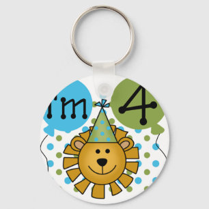 Lion 4th Birthday T-shirts and Gifts Key Ring