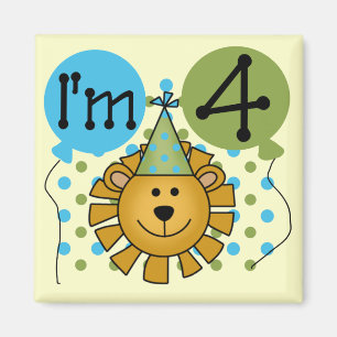 Lion 4th Birthday T-shirts and Gifts Magnet