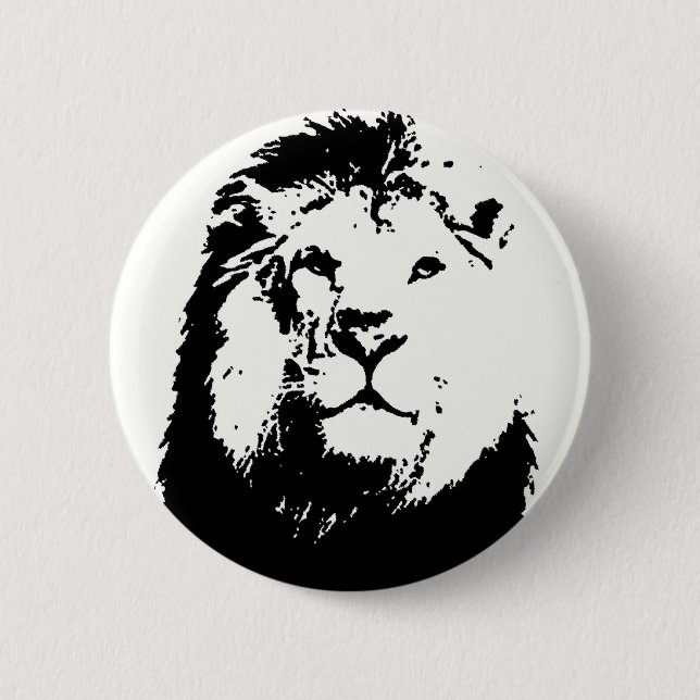 Lion 6 Cm Round Badge (Front)