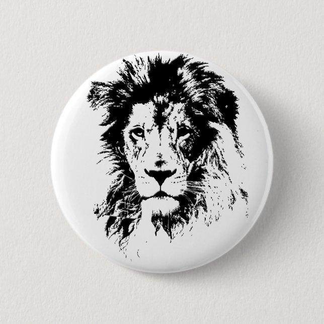 lion 6 cm round badge (Front)