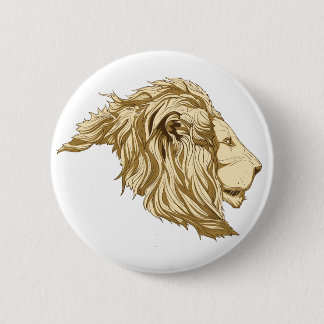 Lion 6 Cm Round Badge