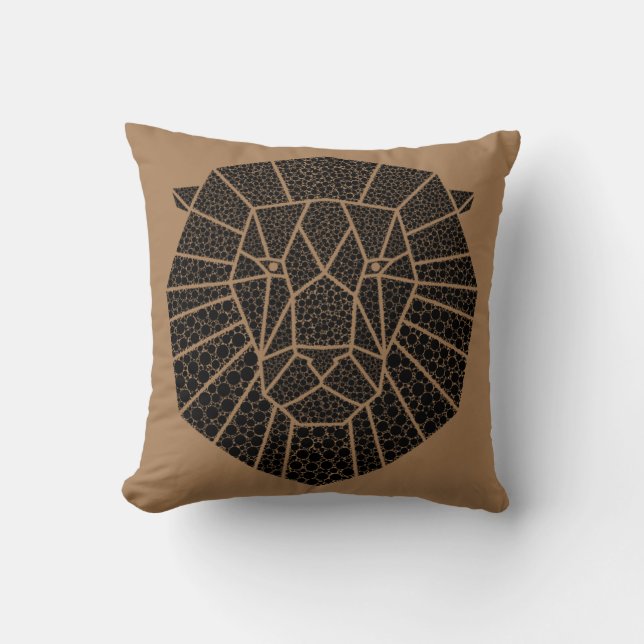 Lion Abstract Art Illustration Cushion (Front)
