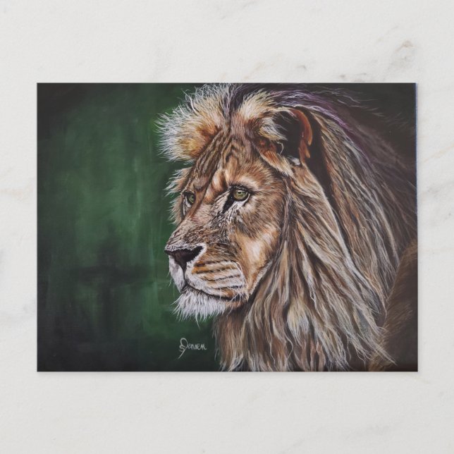 Lion Acrylic Painting Post Card (Front)