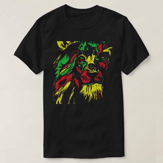 lion africa ethiopia rasta tafere music african fl T-Shirt (Design Front)