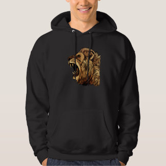 Lion Africa predator print head imprint with wild  Hoodie
