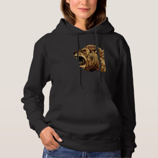 Lion Africa predator print head imprint with wild  Hoodie