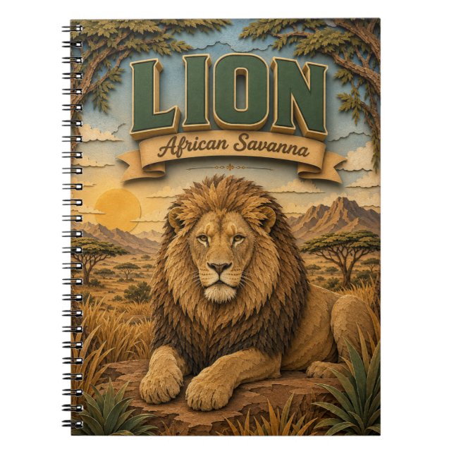 Lion African Savanna POPCUT Notebook (Front)