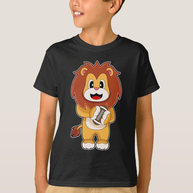 Lion American Football Sports T-Shirt (Front)