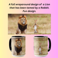 Lion and a rabbit funny design
