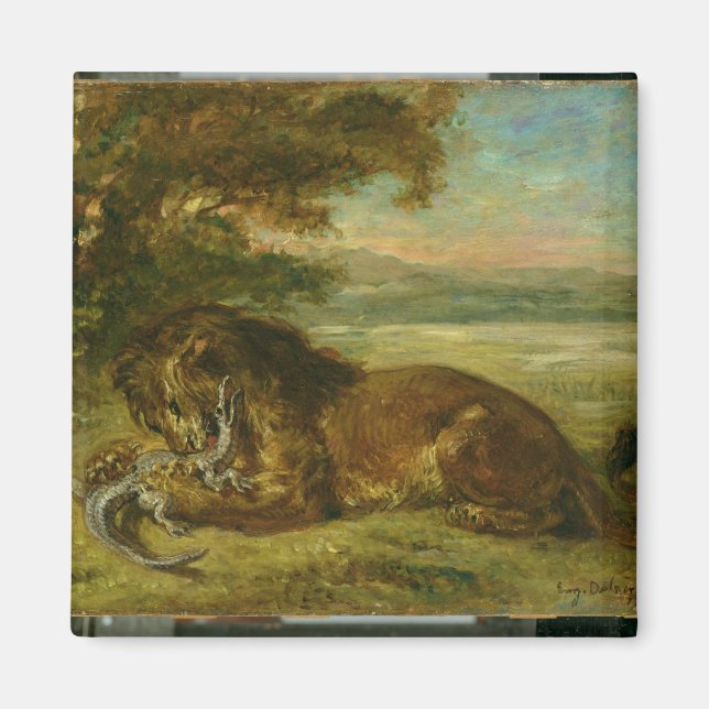 Lion and Alligator, 1863 Magnet (Front)
