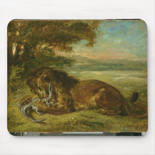 Lion and Alligator, 1863 Mouse Mat (Front)
