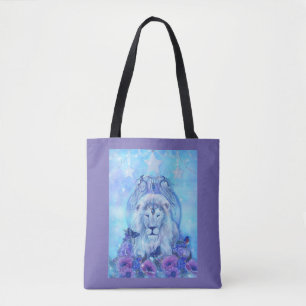 Lion and butterflies by Renee Lavoie   Tote Bag