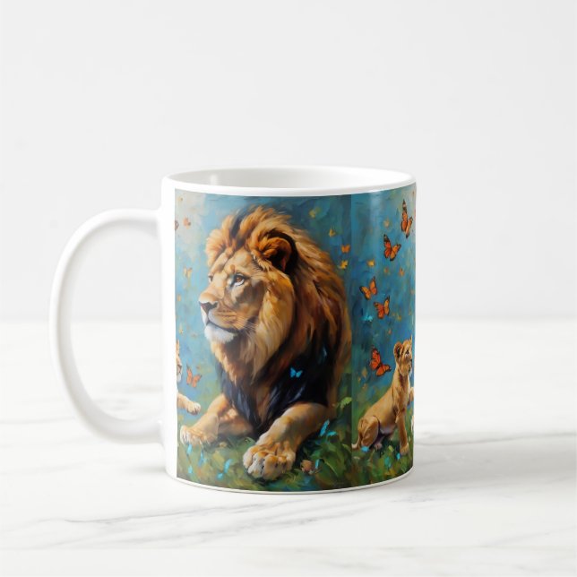 Lion And Cub Coffee Mug (Left)