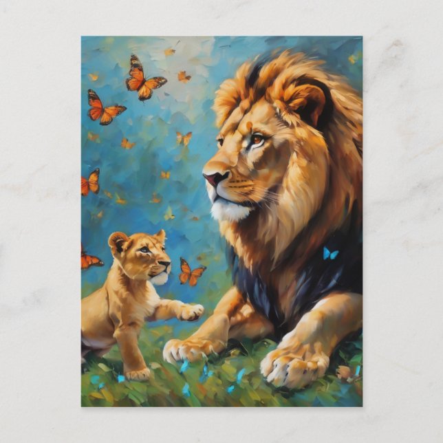 Lion And Cub Postcard (Front)