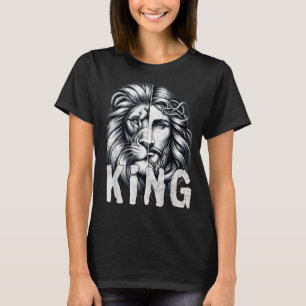 Lion And Jesus King Christian Faith Design T-Shirt