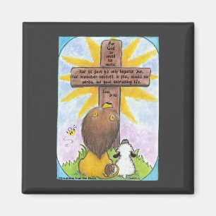 Lion and Lamb At the Cross Magnet
