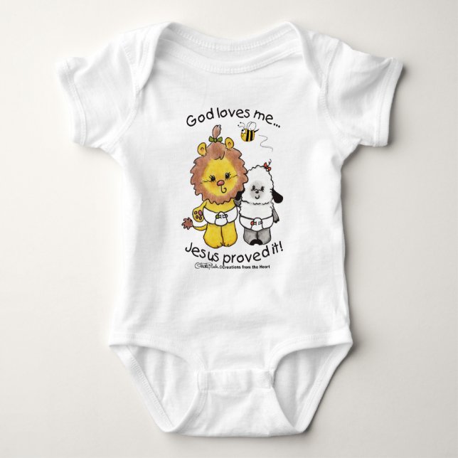 Lion and Lamb Babies Baby Bodysuit (Front)