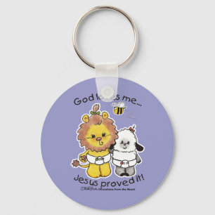 Lion and Lamb Babies Key Ring