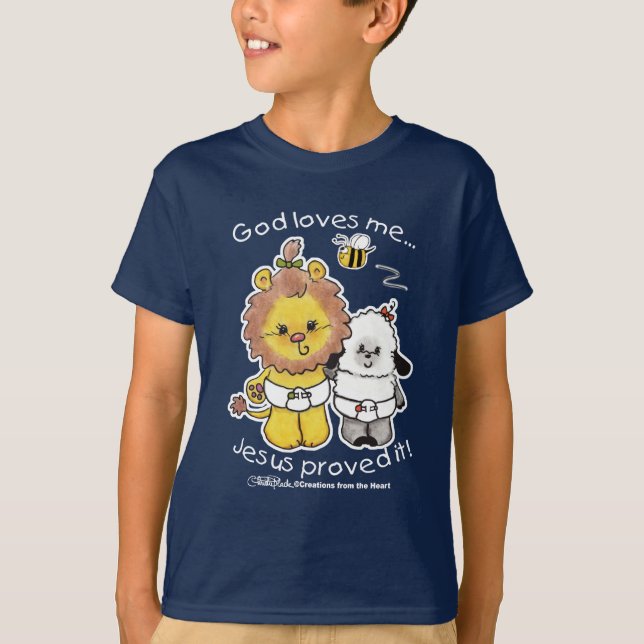 Lion and Lamb Babies T-Shirt (Front)