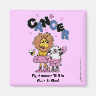 Lion and Lamb Boxers-Make Cancer Black and Blue Magnet