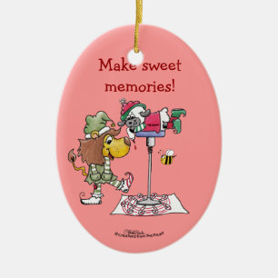 Lion and Lamb Candy Cane Makers Ceramic Tree Decoration