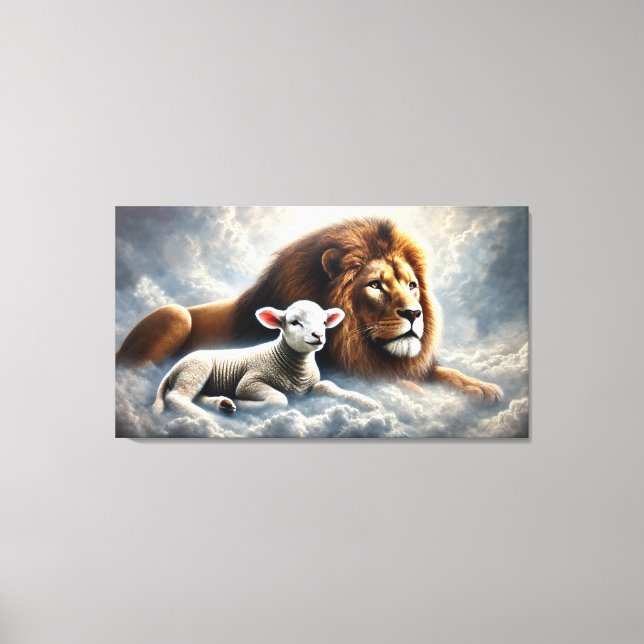 Lion and Lamb Canvas Art (Front)